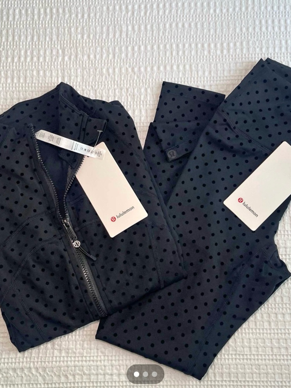 2 Piece lululemon Black Polka Dot Pants Set